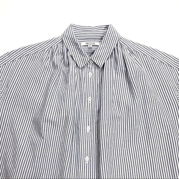 MADEWELL Central Shirt in Benton Stripe Blue Style G7334 - Picture 4 of 6